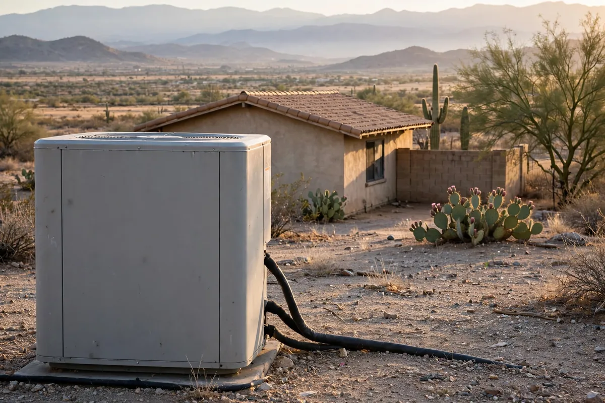 AC Repair Arlington, AZ — rooftop units over an Arizona neighborhood at midday