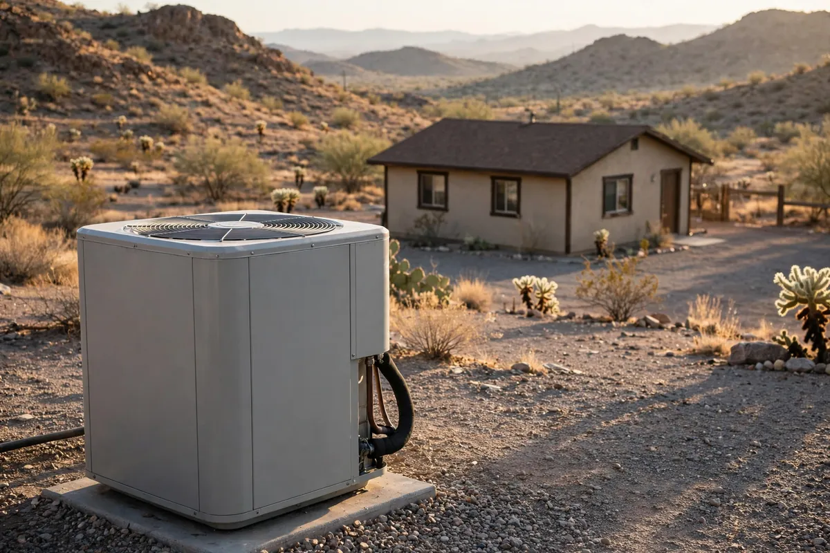 AC Repair Bagdad, AZ — rooftop units over an Arizona neighborhood at midday