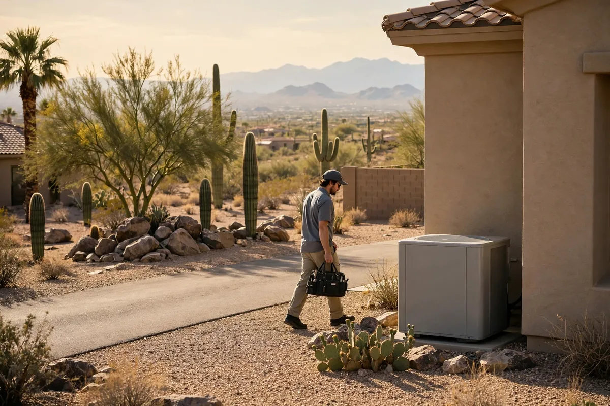 AC Repair Carefree, AZ — a condenser unit outside a desert home in summer