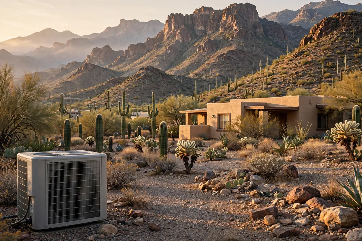 AC Repair Catalina, AZ — rooftop units over an Arizona neighborhood at midday