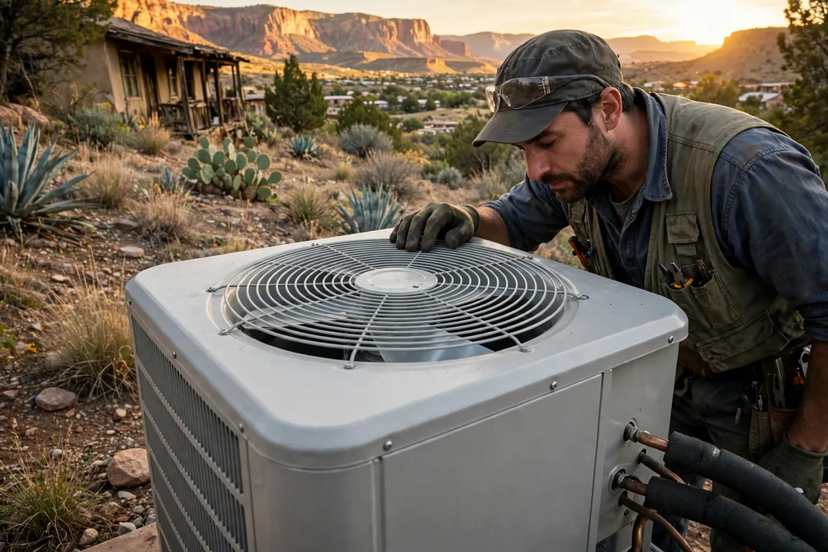 AC Repair Clarkdale, AZ — rooftop units over an Arizona neighborhood at midday