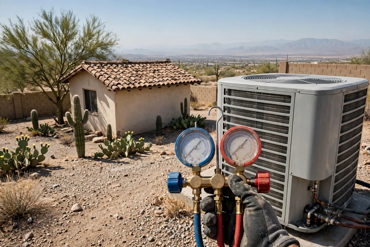 AC Repair Gila Bend, AZ — an Arizona home staying cool through a July afternoon