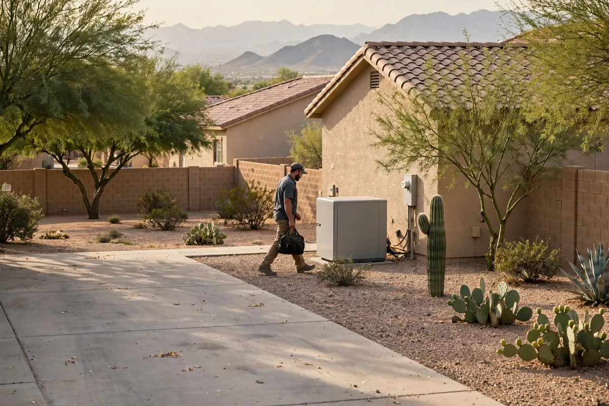 AC Repair Glendale, AZ — rooftop units over an Arizona neighborhood at midday