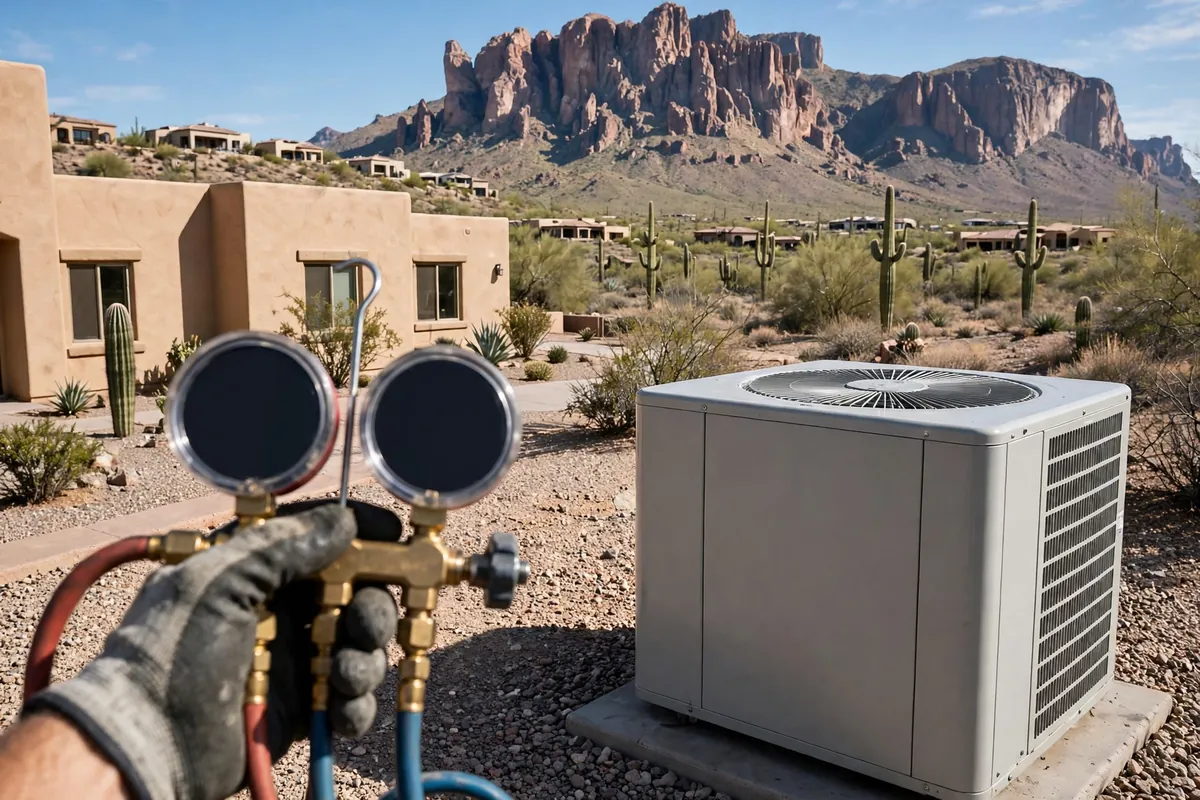 AC Repair Gold Canyon, AZ — an Arizona home staying cool through a July afternoon