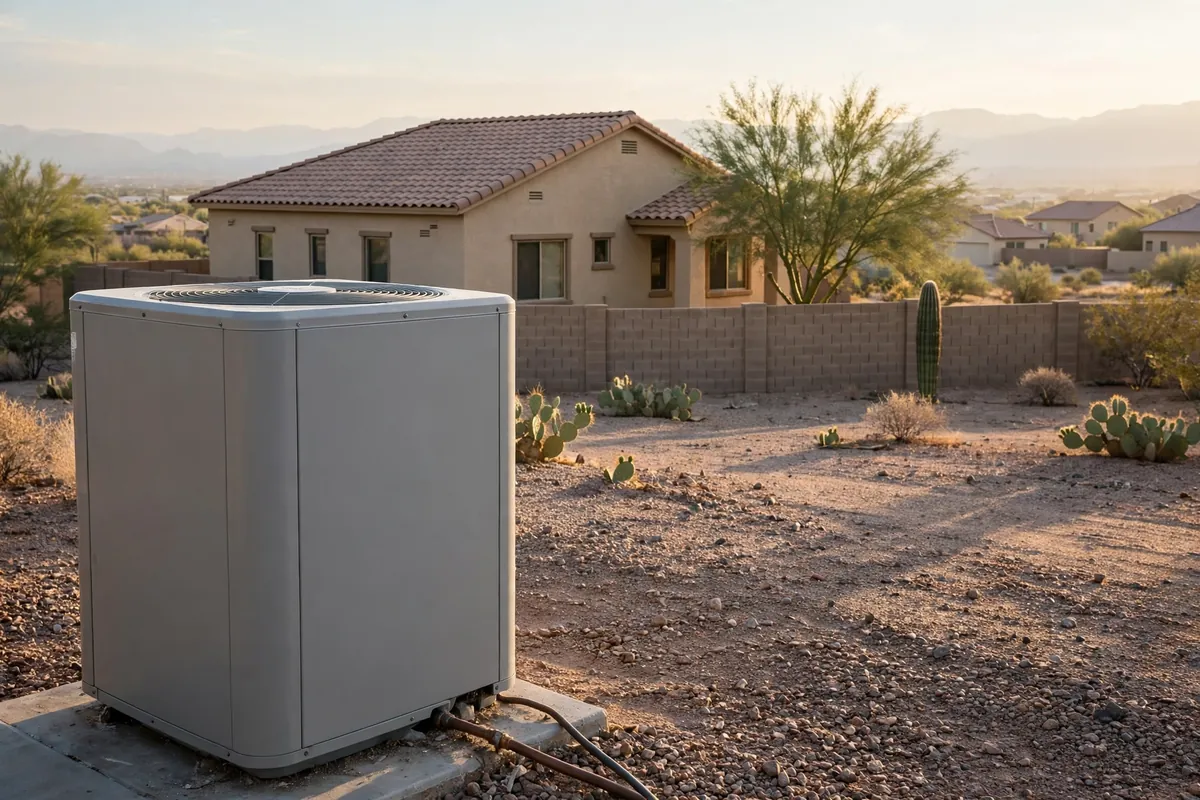 AC Repair Higley, AZ — rooftop units over an Arizona neighborhood at midday