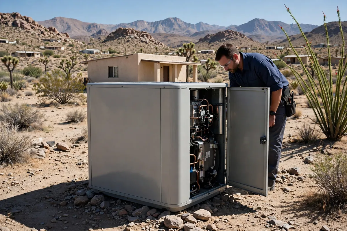AC Repair Kingman, AZ — rooftop units over an Arizona neighborhood at midday