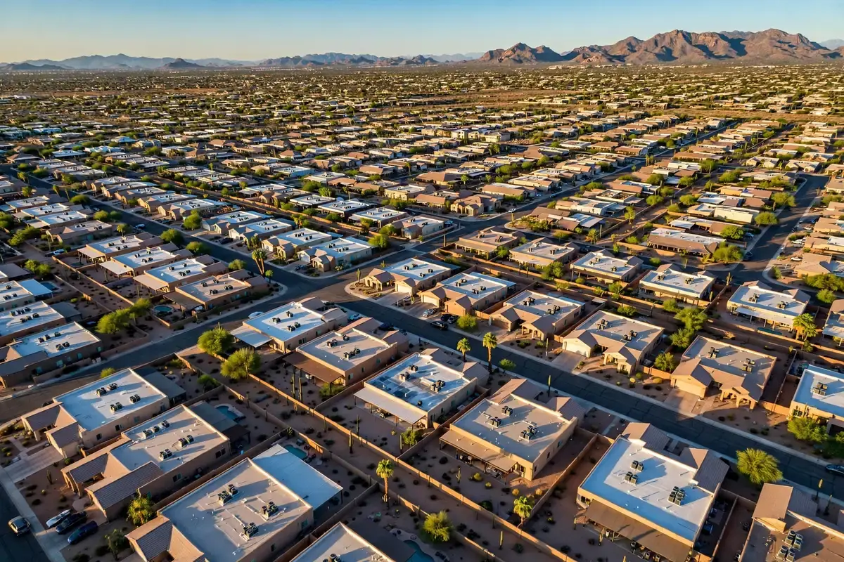 AC Repair Locations Arizona — rooftops and desert streets across the state