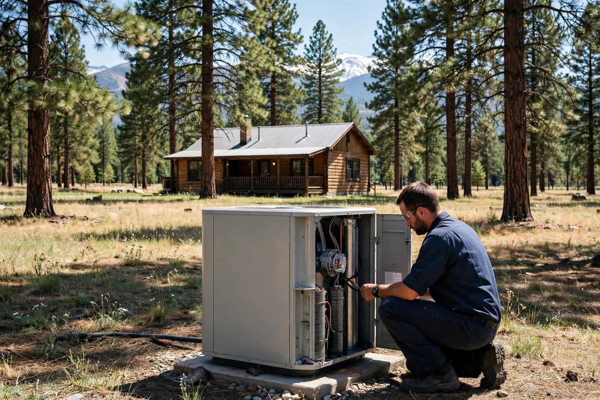 AC Repair Parks, AZ — a condenser unit outside a desert home in summer
