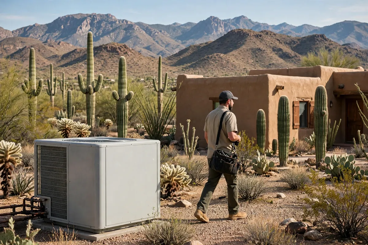AC Repair Pima County, AZ — desert homes and county roads