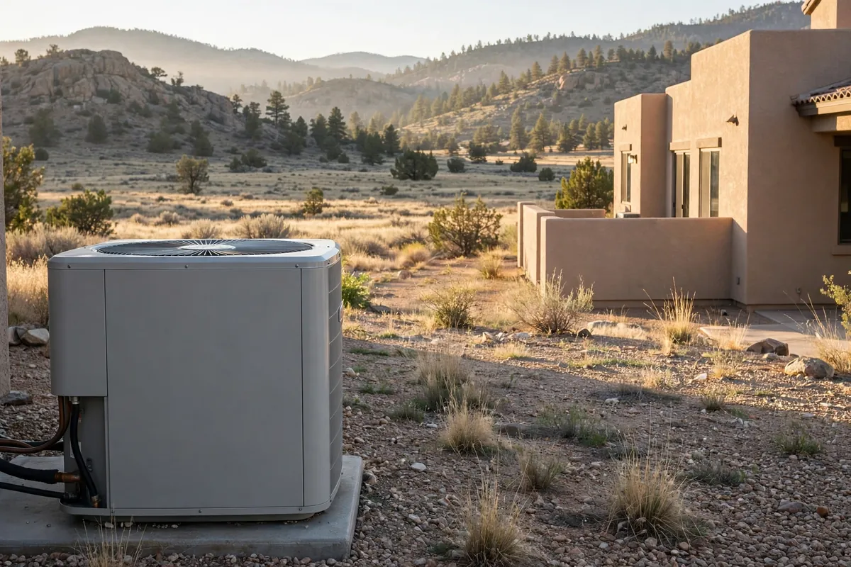 AC Repair Prescott Valley, AZ — a technician testing an outdoor unit in the heat