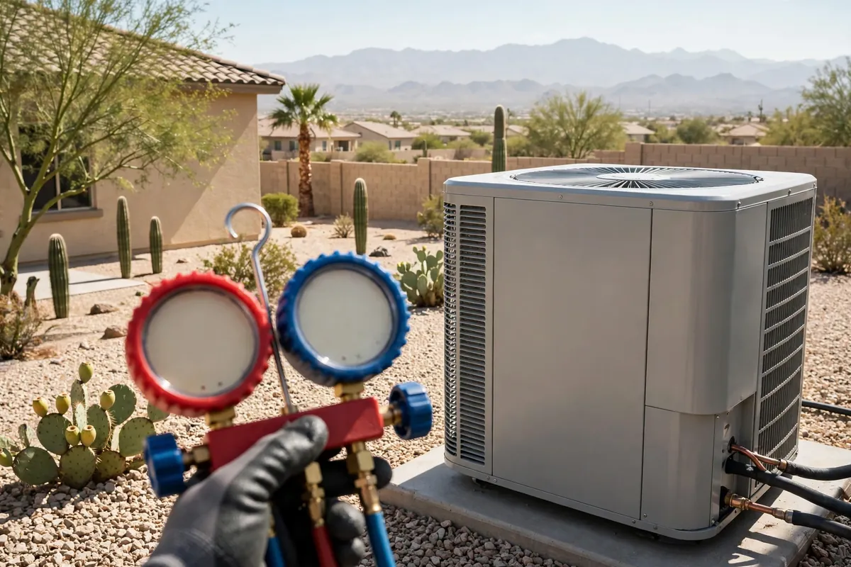 AC Repair Queen Creek, AZ — an Arizona home staying cool through a July afternoon
