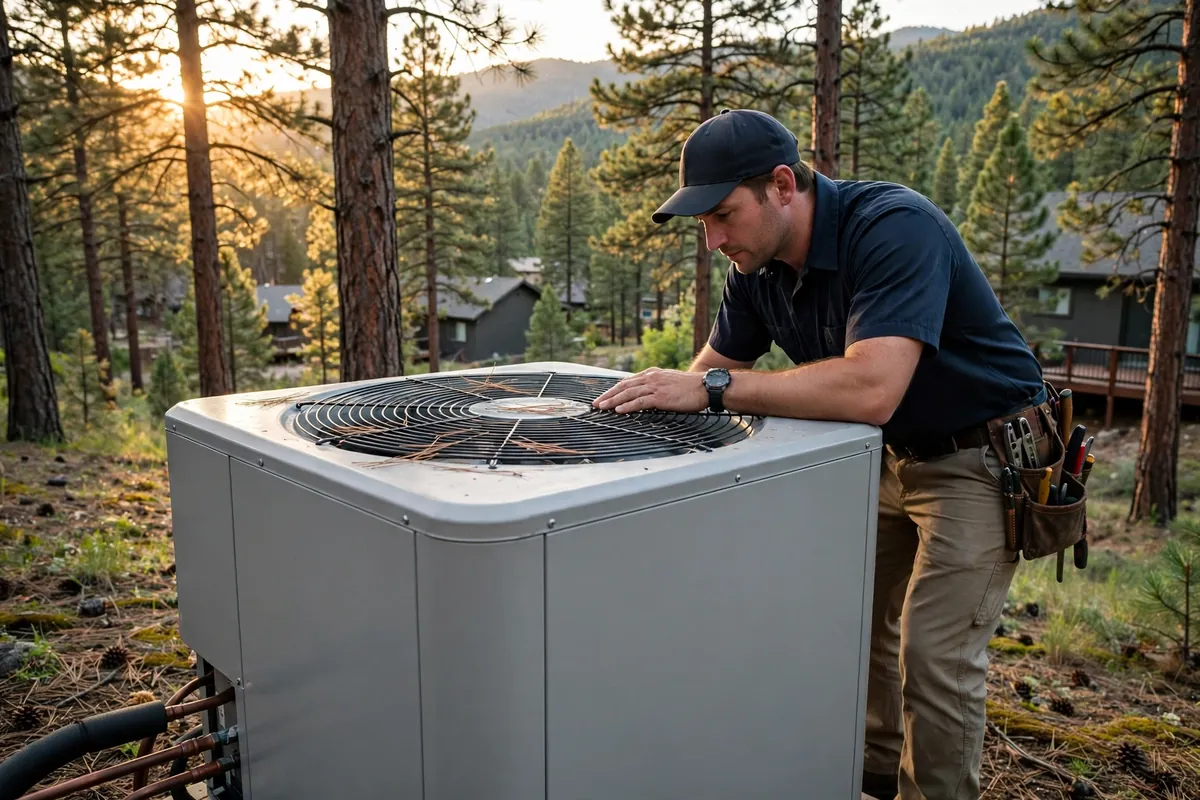 AC Repair Show Low, AZ — rooftop units over an Arizona neighborhood at midday