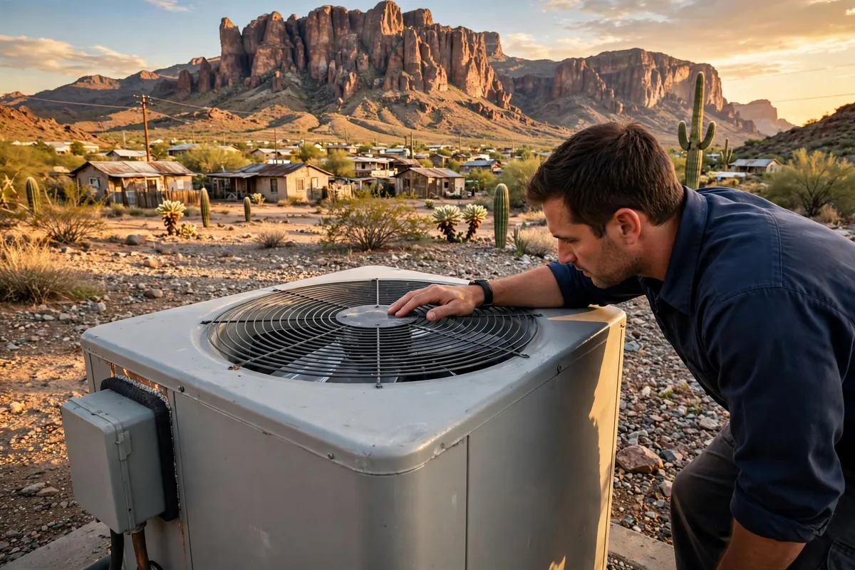 AC Repair Superior, AZ — rooftop units over an Arizona neighborhood at midday