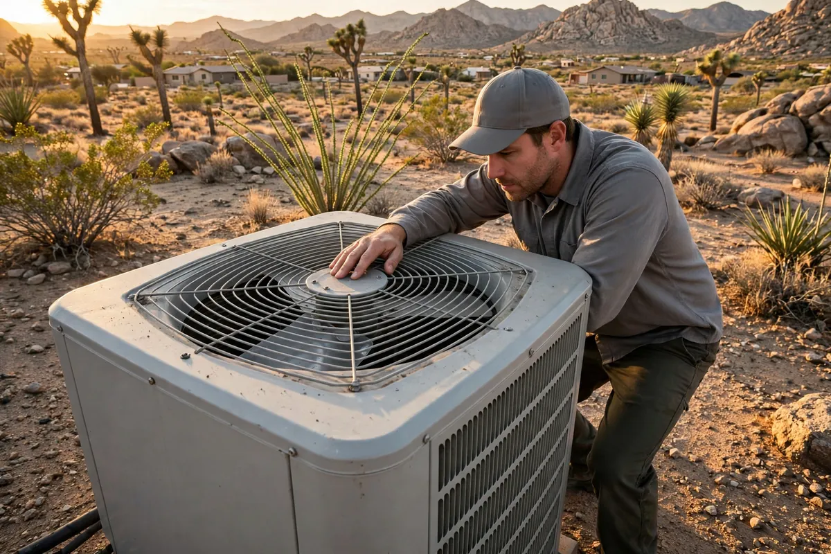 AC Repair Yucca, AZ — rooftop units over an Arizona neighborhood at midday