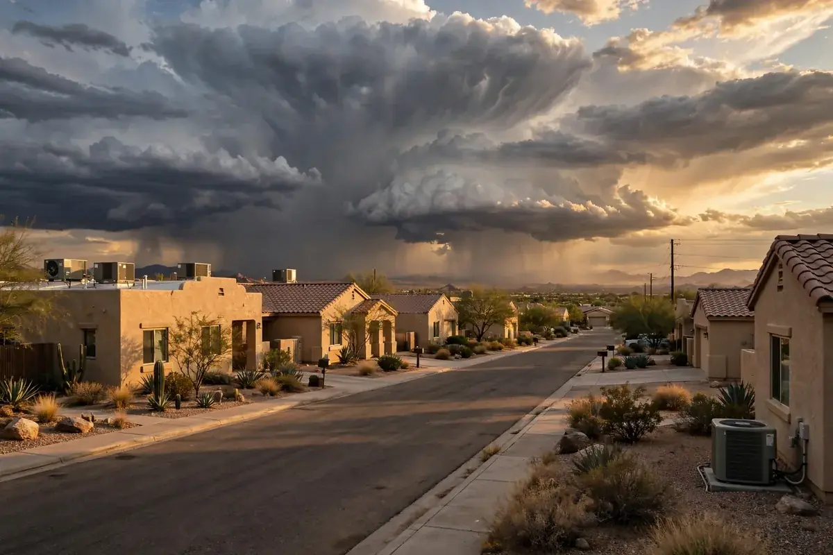 Emergency AC Repair Arizona — a technician restoring cooling during an Arizona heat event