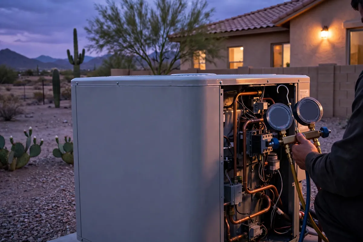 Emergency AC Repair Chandler Heights, AZ — cooling restored to an Arizona home at night