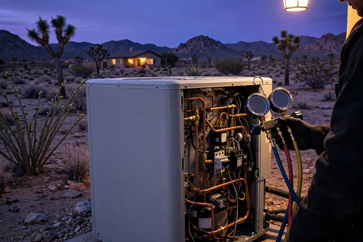 Emergency AC Repair Dolan Springs, AZ — cooling restored to an Arizona home at night
