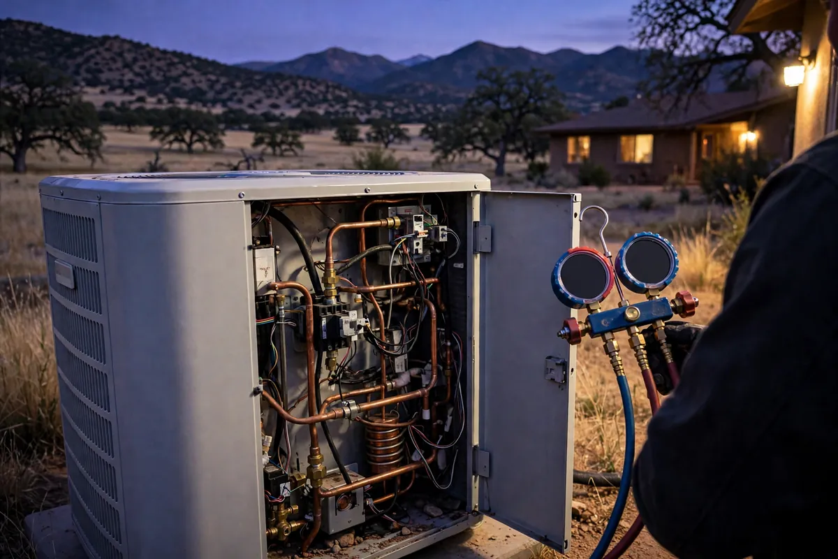 Emergency AC Repair Elgin, AZ — cooling restored to an Arizona home at night