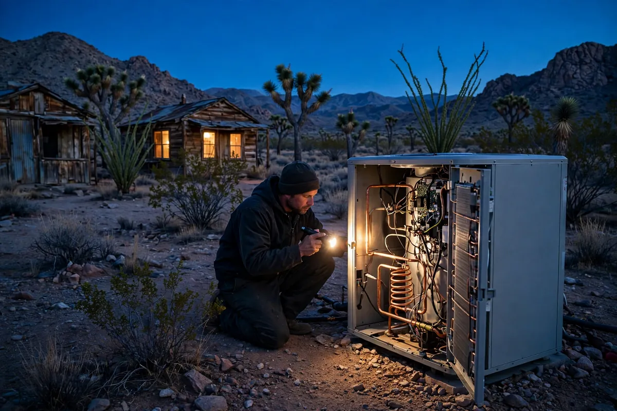 Emergency AC Repair Hackberry, AZ — cooling restored to an Arizona home at night