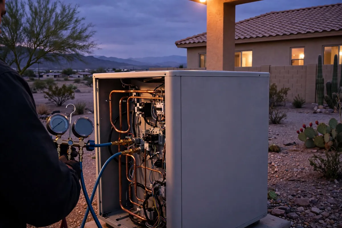 Emergency AC Repair Palo Verde, AZ — cooling restored to an Arizona home at night