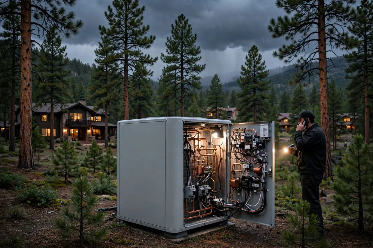 Emergency AC Repair Show Low, AZ — cooling restored to an Arizona home at night