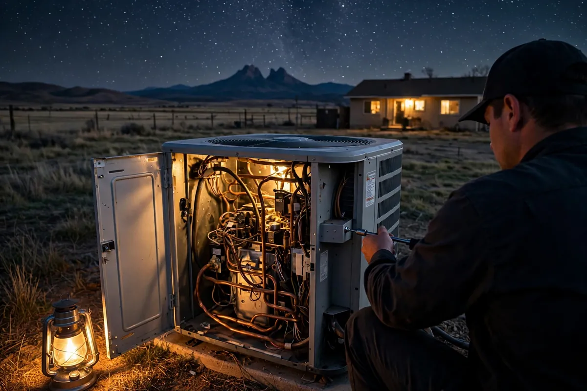 Emergency AC Repair Willcox, AZ — cooling restored to an Arizona home at night
